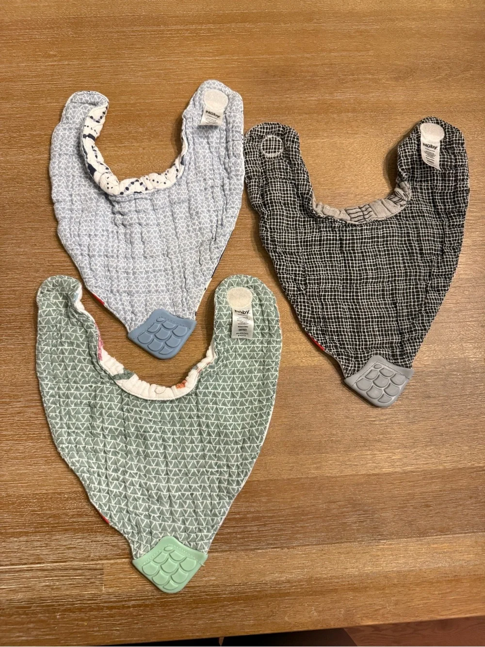 Bibs by Nuby - Multi-Color Muslin Bibs (Set of 3)